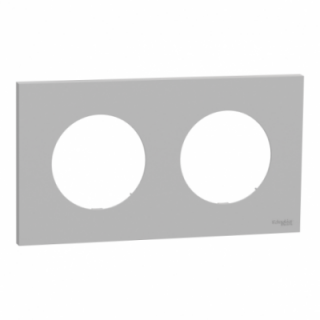 Odace plaque 2 postes gris galet
