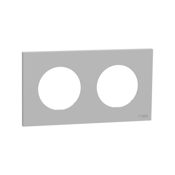 Odace plaque 2 postes gris galet