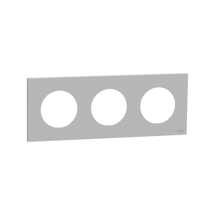 Odace plaque 3 postes gris galet