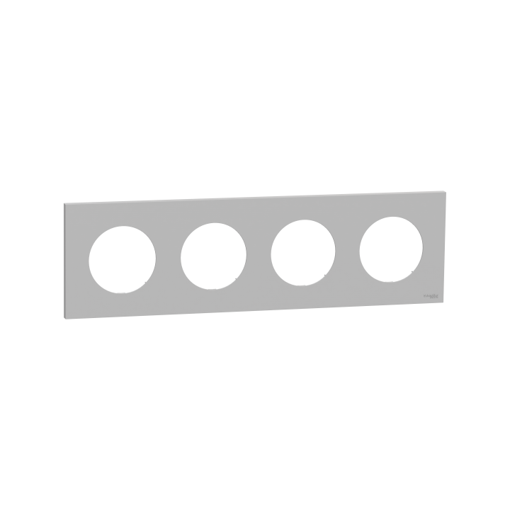 Odace plaque 4 postes gris galet