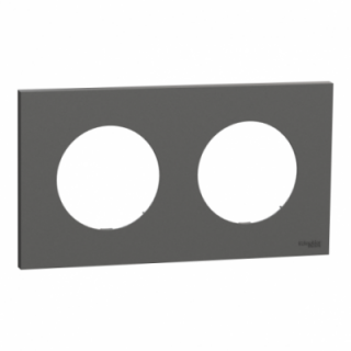 Odace plaque 2 postes gris basalte