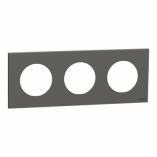 Odace plaque 3 postes gris basalte