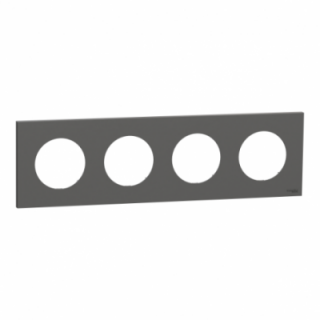 Odace plaque 4 postes gris basalte