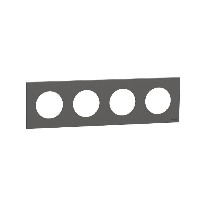 Odace plaque 4 postes gris basalte