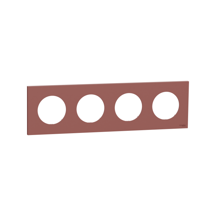 Odace plaque 4 postes rose grenat