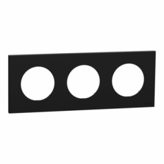 Odace plaque 3 postes noir