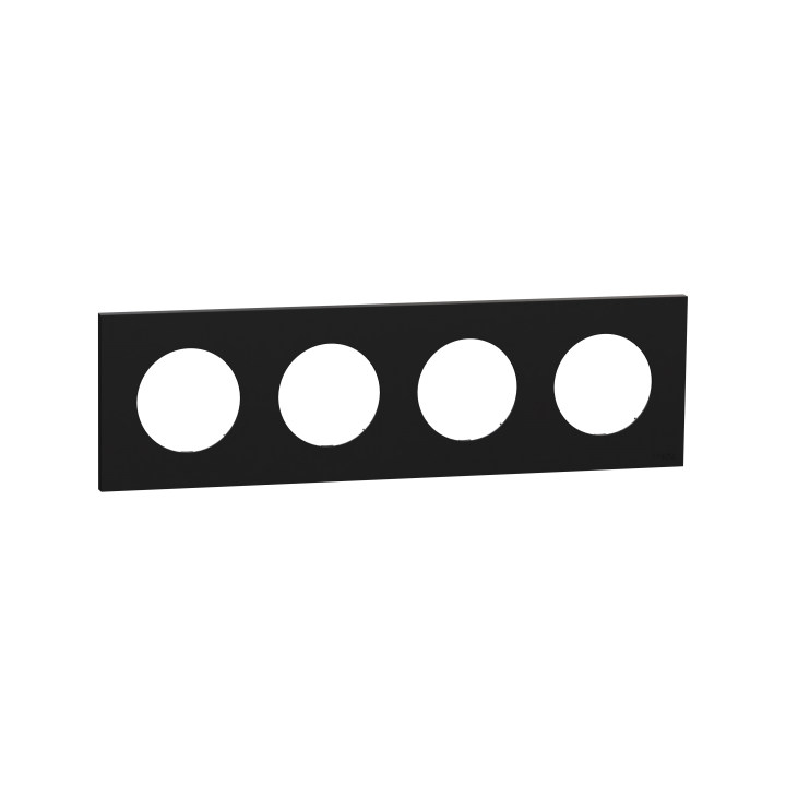 Odace plaque 4 postes noir