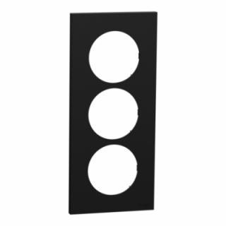 Odace plaque 3 postes 57mm noir