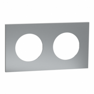 Odace M. plaque 2 postes titane blanc