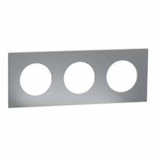 Odace M. plaque 3 postes titane blanc