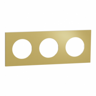Odace M. plaque 3 postes laiton blanc