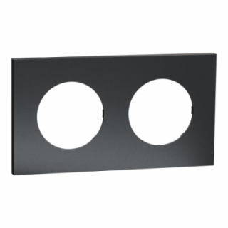 Odace M. plaque 2 postes perle noire