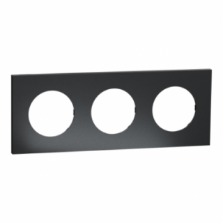 Odace M. plaque 3 postes perle noire