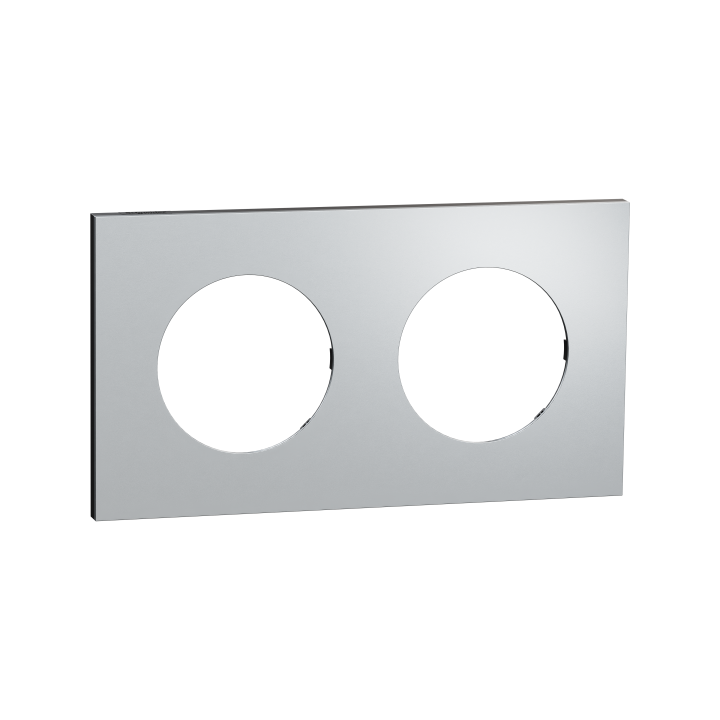 Odace M. plaque 2 postes Aluminium noir