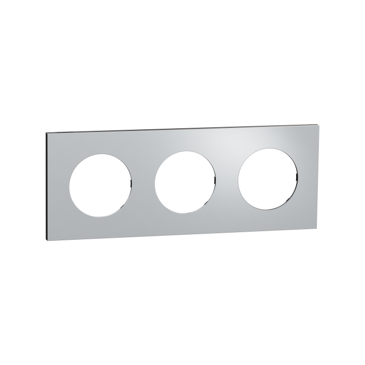 Odace M. plaque 3 postes Aluminium noir
