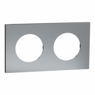 Odace M. plaque 2 postes titane noir