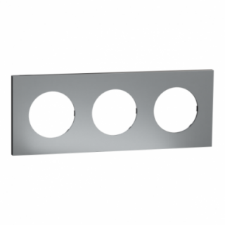 Odace M. plaque 3 postes titane noir