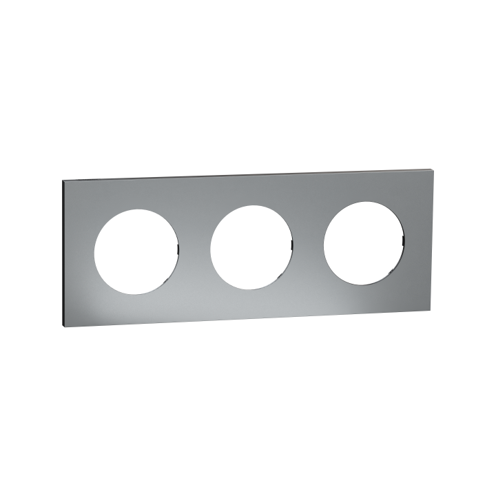 Odace M. plaque 3 postes titane noir