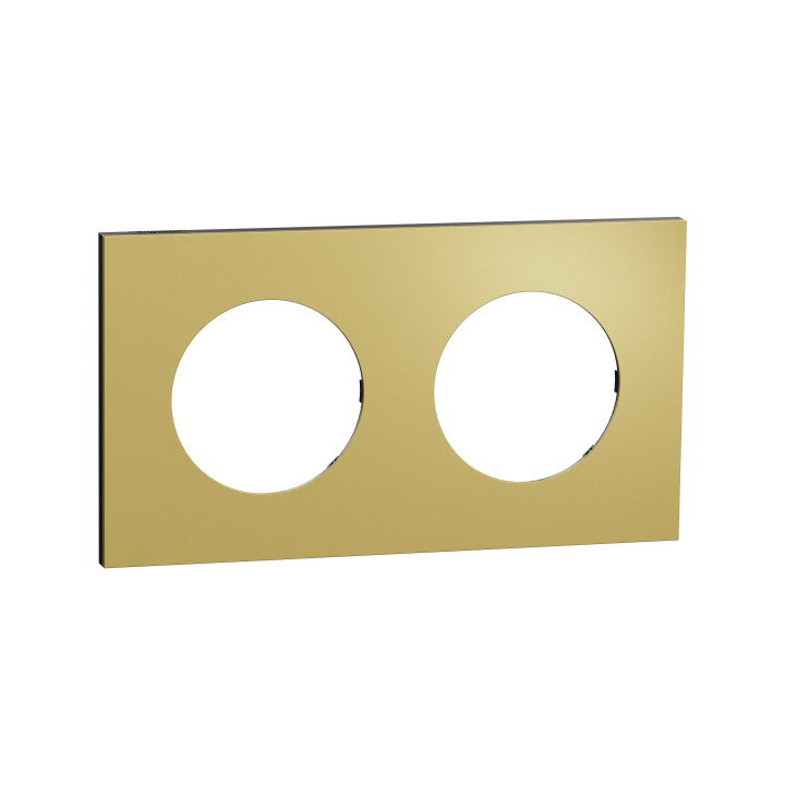 Odace M. plaque 2 postes laiton noir
