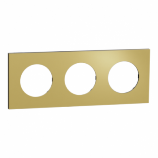 Odace M. plaque 3 postes laiton noir