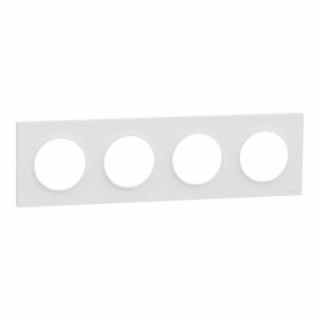 Odace Origine plaque 4 postes blanc