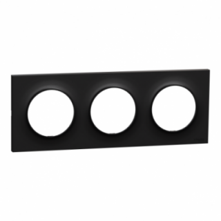 Odace Origine plaque 3 postes noir