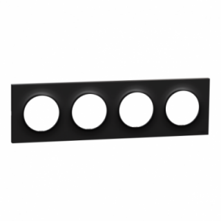 Odace Origine plaque 4 postes noir