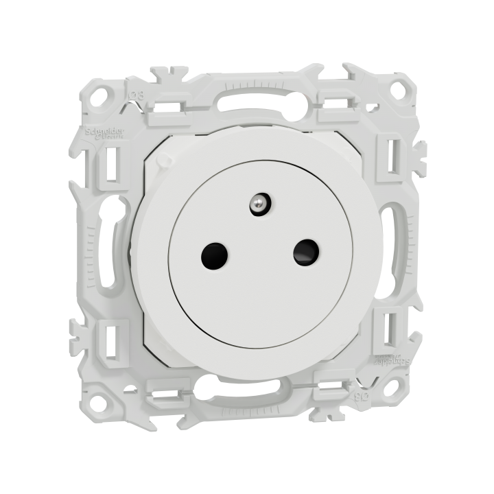 Odace prise 2P/T affleurante blanc