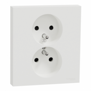 Odace prise 2P/T double blanc griffes