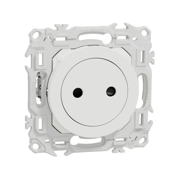 Odace prise 2P affleurante blanc griffes