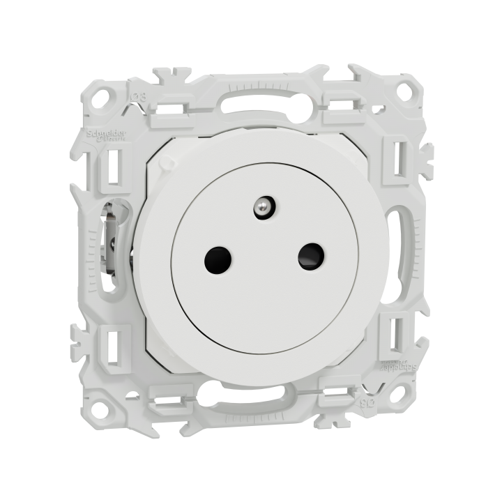 Odace prise 2P/T affleurante blanc griff