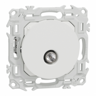 Odace prise TV simple blanc griffes