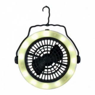 LAMPE ET VENTILATEUR À PILES, Ø19,5 x 6,3 cm
