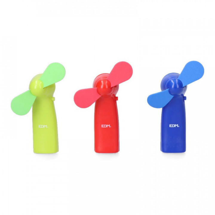 VENTILATEUR A PILES "FUNNY COLORS" 2xAA (NON INCLUSES) EDM C