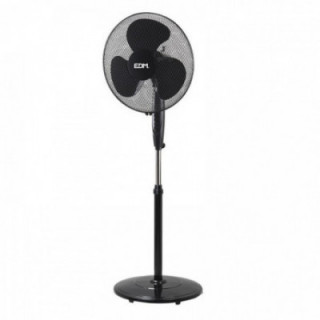 VENTILATEUR SUR PIED AVEC BASE CIRCULAIRE, NOIR, PUISSANCE 4