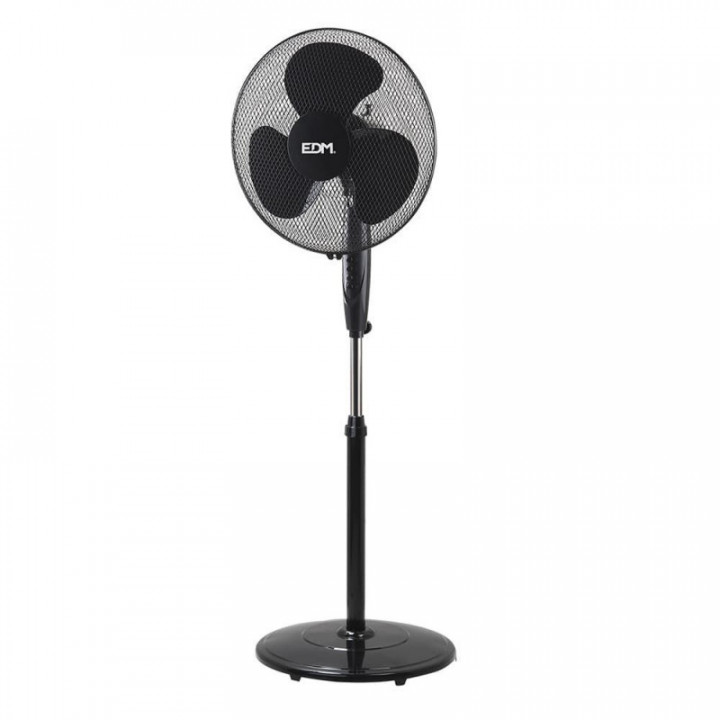 VENTILATEUR SUR PIED AVEC BASE CIRCULAIRE, NOIR, PUISSANCE 4
