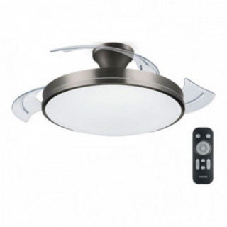 VENTILATEUR DE PLAFOND À LED MODÈLE ATLAS. COULEUR NIKEL. PU