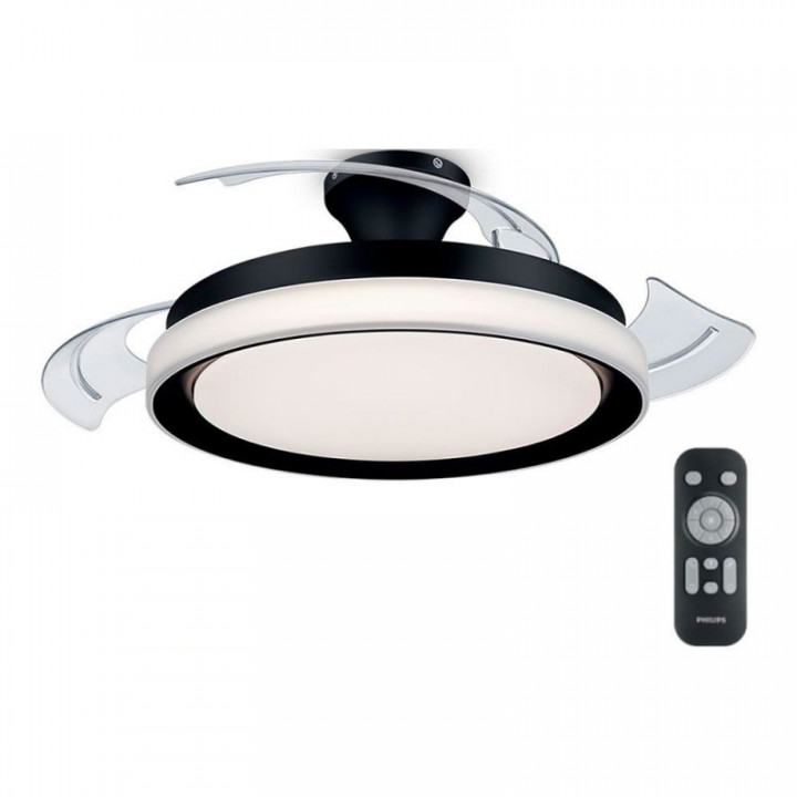 VENTILATEUR DE PLAFOND À LED MODÈLE BLISS. COULEUR NOIR. PUI