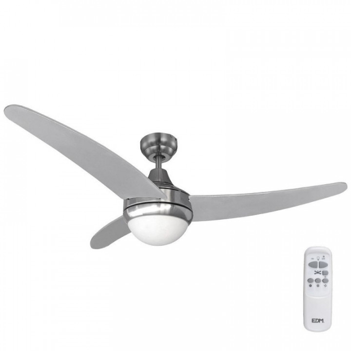 VENTILATEUR DE PLAFOND MODÈLE EGEO. COULEUR CHROMÉ. PUISSANC