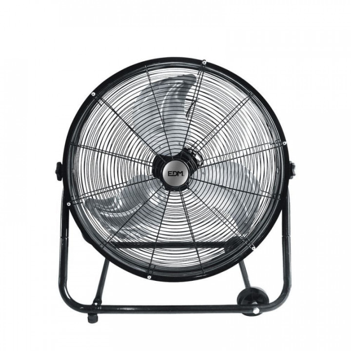 VENTILATEUR DE SOL INDUSTRIEL, AVEC ROUES, NOIR 180 W, 59,8