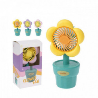 VENTILATEUR DE TABLE RECHARGEABLE, 3 W, EN FORME DE FLEUR, C