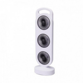 VENTILATEUR DE TABLE RECHARGEABLE, BLANC ET NOIR, 3 VITESSES