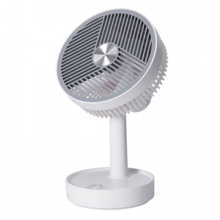 VENTILATEUR DE TABLE RECHARGEABLE BLANC ET GRIS, 3 VITESSES,