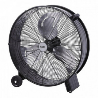 VENTILATEUR DE SOL INDUSTRIEL À ROULETTES, NOIR, 180 W, 59,8