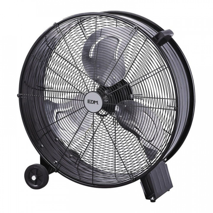 VENTILATEUR DE SOL INDUSTRIEL À ROULETTES, NOIR, 180 W, 59,8