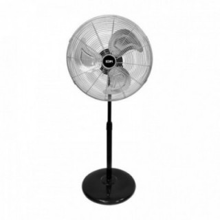 VENTILATEUR SUR PIED INDUSTRIEL, NOIR/CHROME, PUISSANCE 80 W