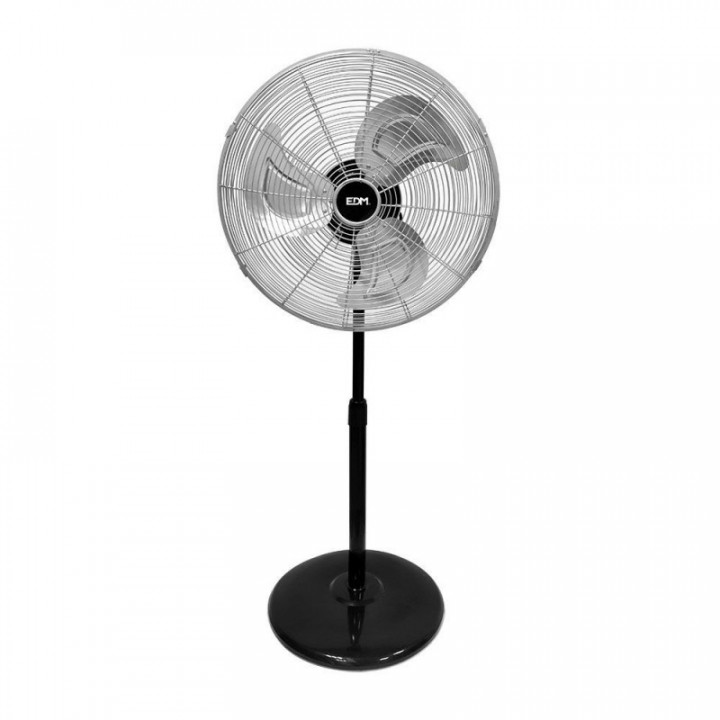 VENTILATEUR SUR PIED INDUSTRIEL, NOIR/CHROME, PUISSANCE 80 W