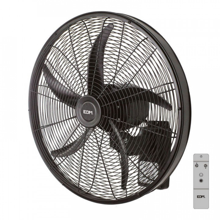 VENTILATEUR MURAL AVEC TÉLÉCOMMANDE, NOIR, PUISSANCE 100 W,