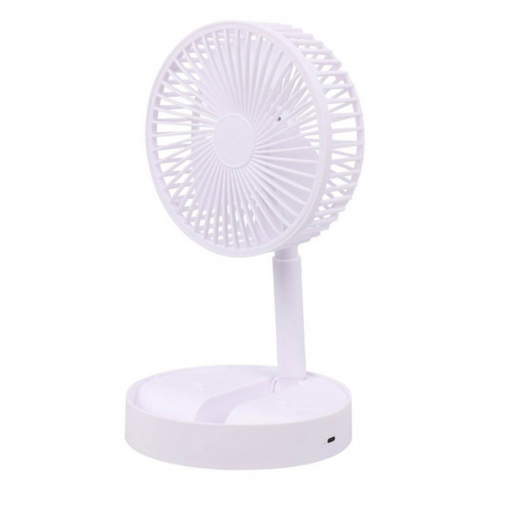 VENTILATEUR DE TABLE PLIABLE, RECHARGEABLE BLANC, 3 VITESSES