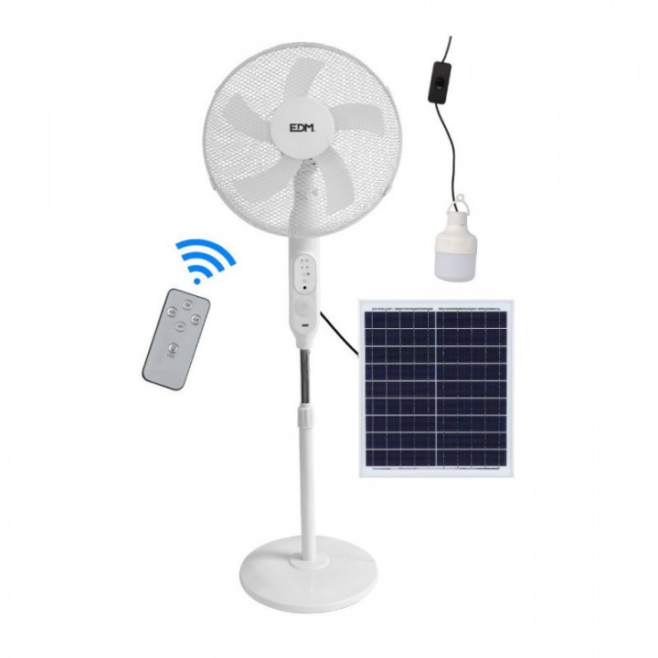 VENTILATEUR SOLAIRE SUR PIED, BLANC, PUISSANCE 25 W, PALES Ø